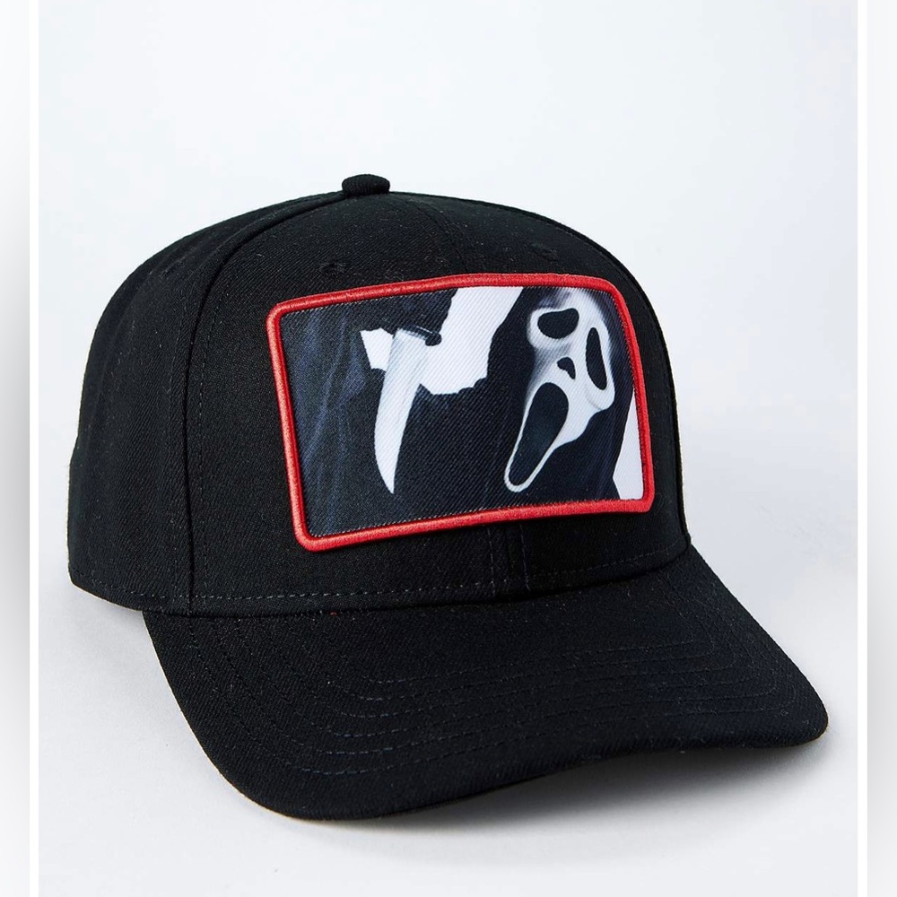 Scream Movie Ghost Face Patch Snapback Cap Black Hat Adjustable